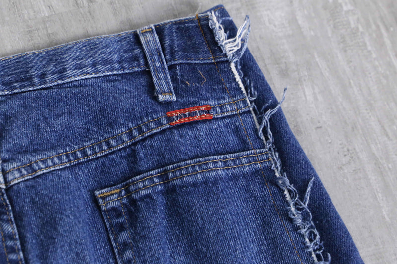 "Re:make" side docking flare denim