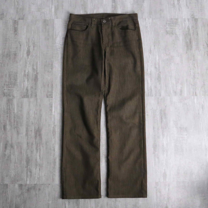 dark brown color stripe straight pants