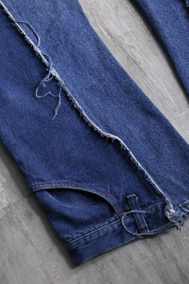 "Re:make" side docking flare denim