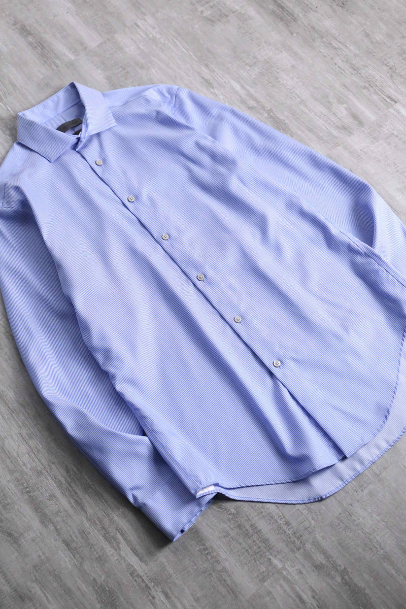 “Calvin Klein” sax blue stripe dress shirt