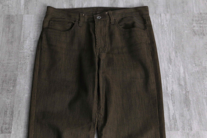 dark brown color stripe straight pants