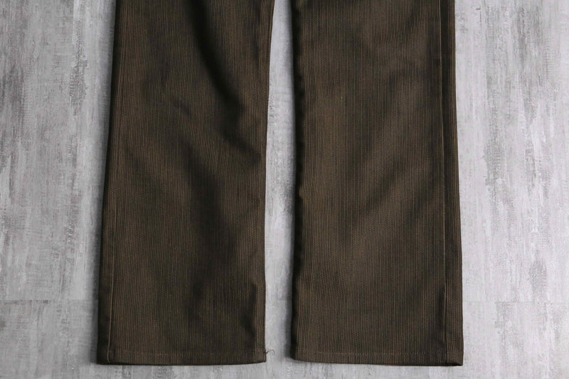 dark brown color stripe straight pants
