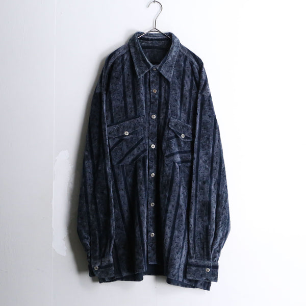 stripe velour L/S shirt