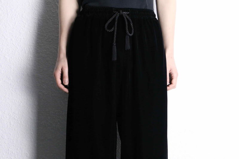black velours easy wide pants