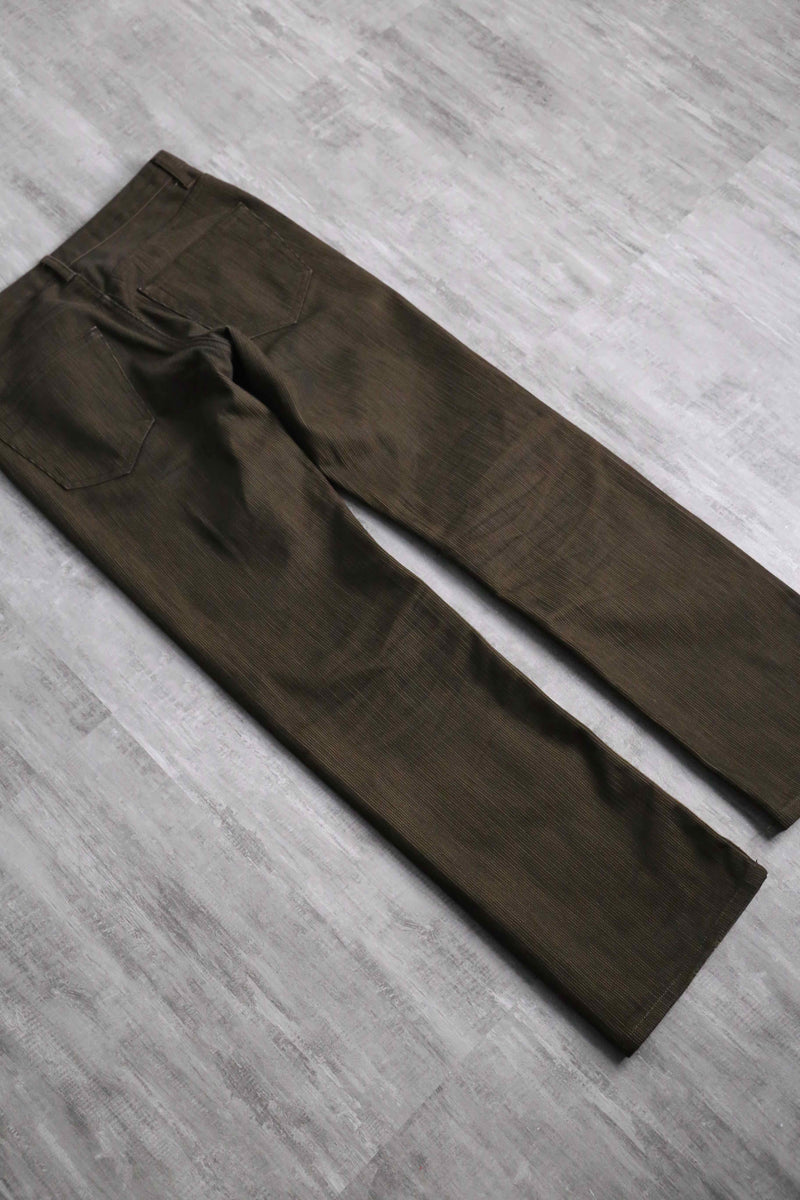 dark brown color stripe straight pants