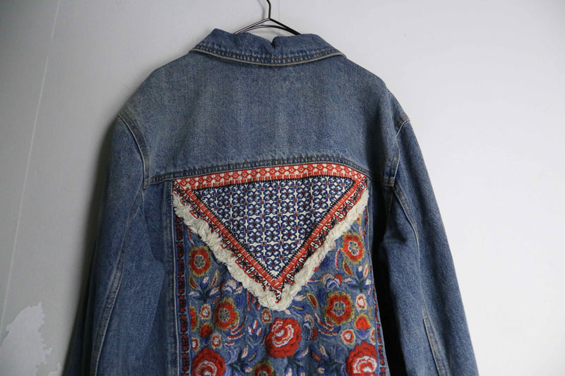 back embroidery design denim jacket