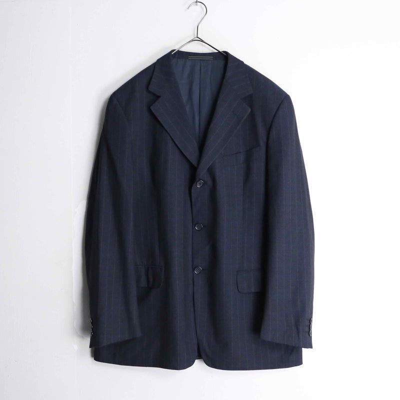 "Ermenegildo Zegna" navy wool stripe tailored jacket