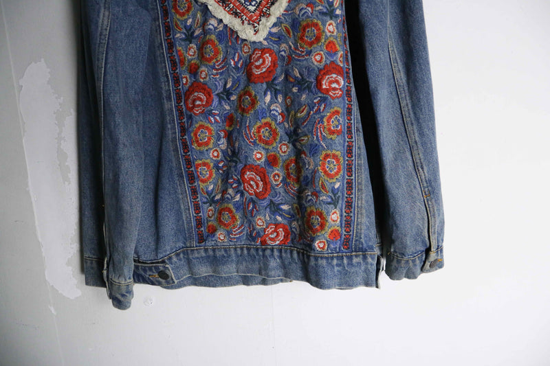 back embroidery design denim jacket