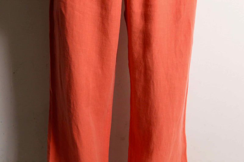 salmon pink straight easy pants