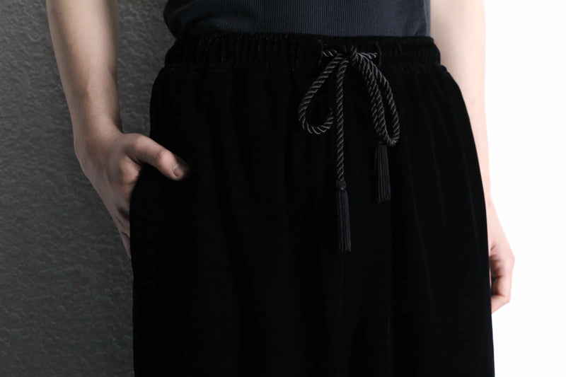 black velours easy wide pants