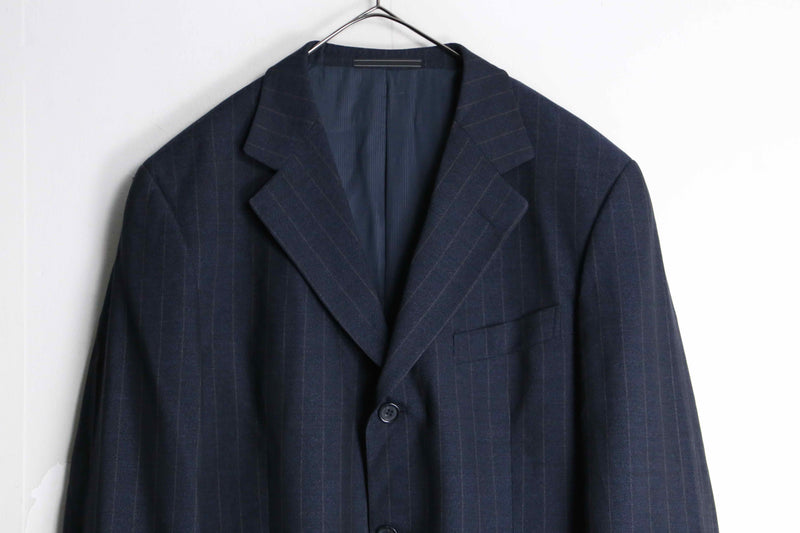 "Ermenegildo Zegna" navy wool stripe tailored jacket