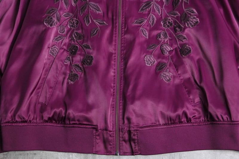 magenta color flower emb blouson