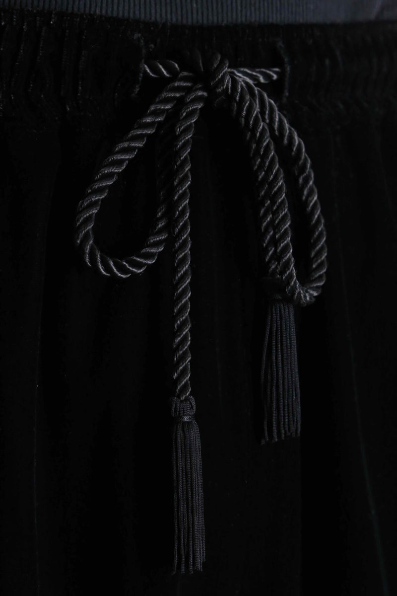 black velours easy wide pants