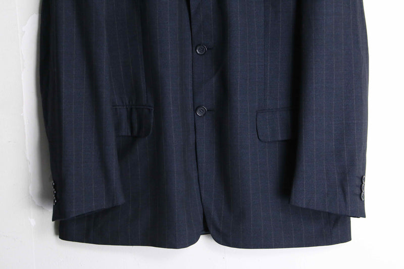 "Ermenegildo Zegna" navy wool stripe tailored jacket