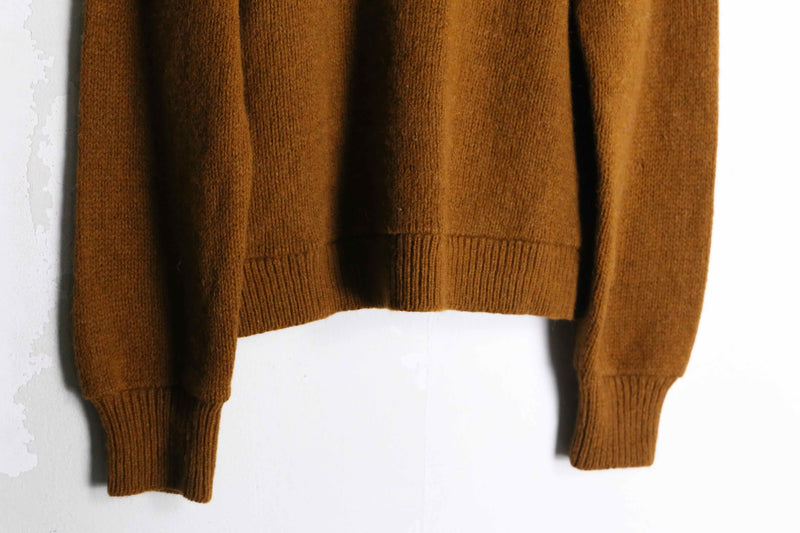 60~70’s brown suede × wool switch design cardigan