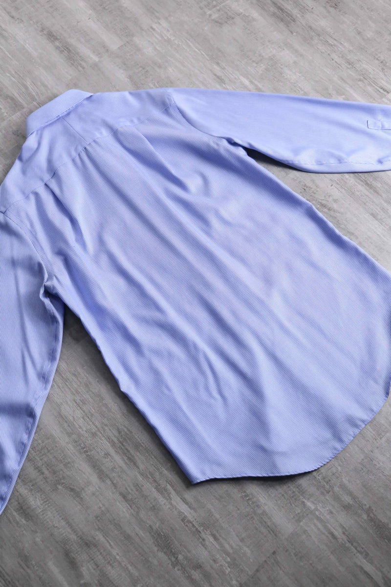 “Calvin Klein” sax blue stripe dress shirt