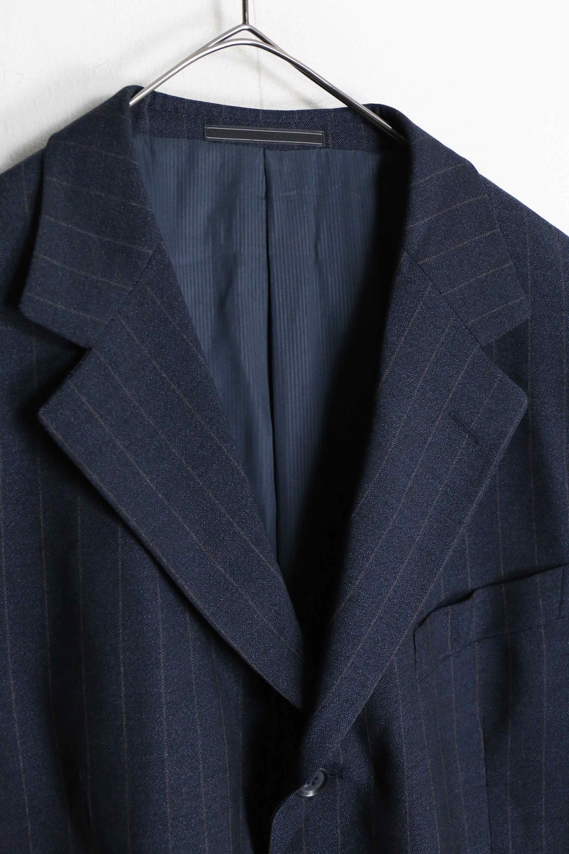 "Ermenegildo Zegna" navy wool stripe tailored jacket