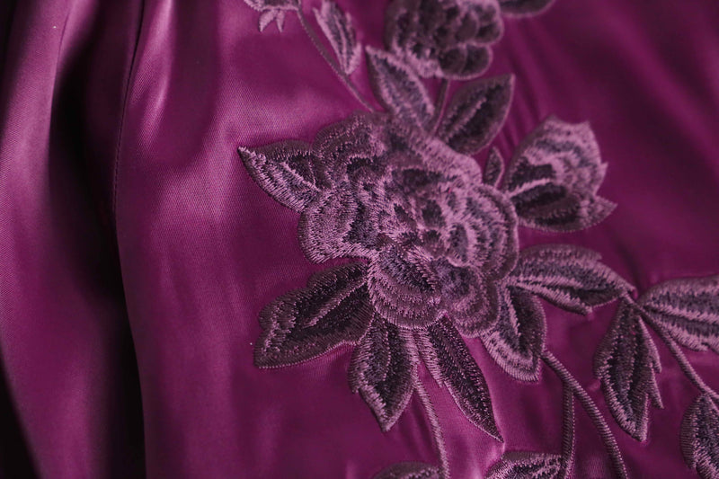 magenta color flower emb blouson