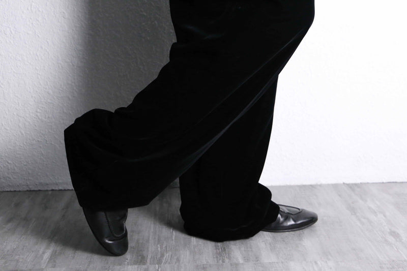 black velours easy wide pants