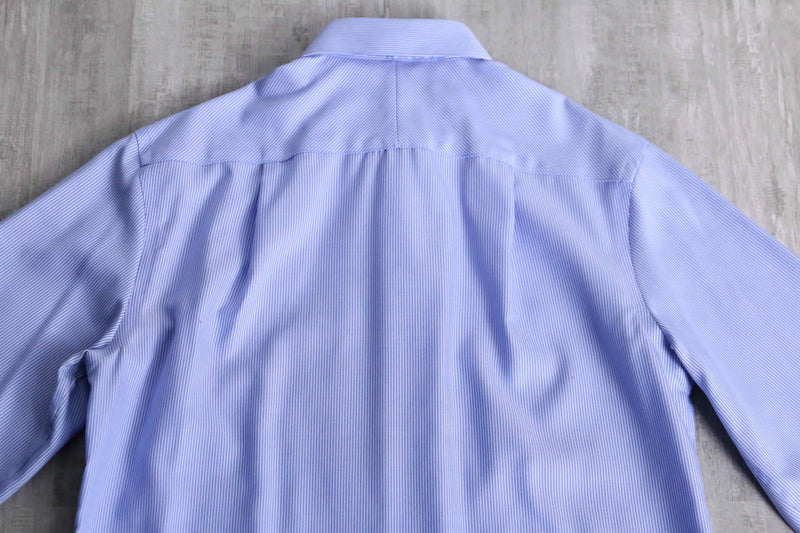 “Calvin Klein” sax blue stripe dress shirt