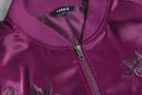 magenta color flower emb blouson