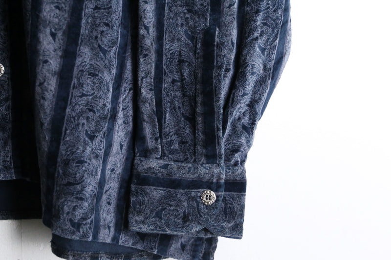 stripe velour L/S shirt