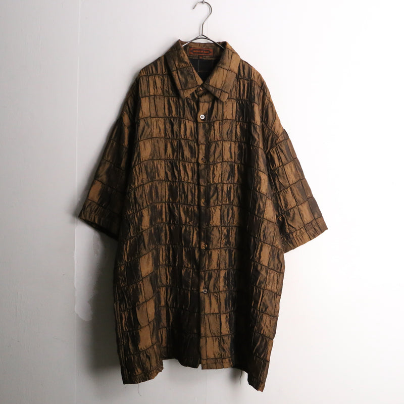 blond plaid design silk shirt