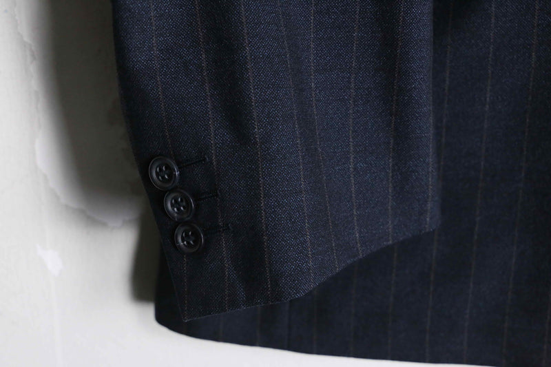 "Ermenegildo Zegna" navy wool stripe tailored jacket