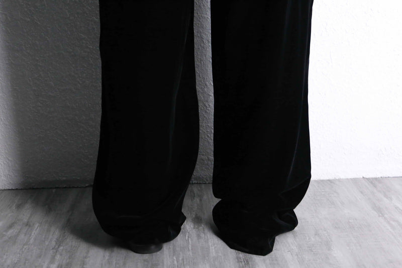 black velours easy wide pants