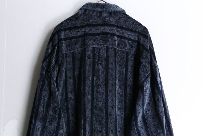 stripe velour L/S shirt