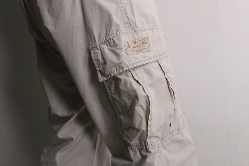 "Ralph Lauren" white cotton cargo pants