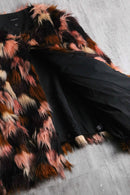 2000s mulch color faux fur jacket