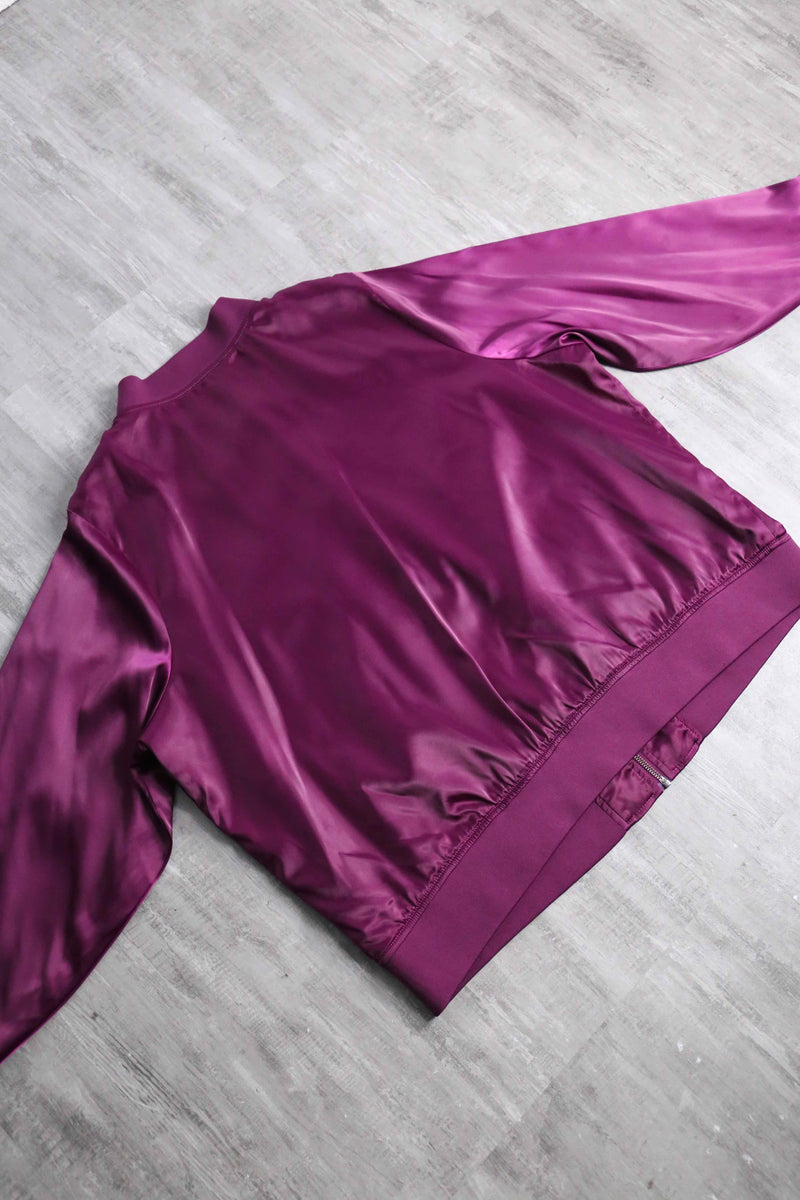 magenta color flower emb blouson