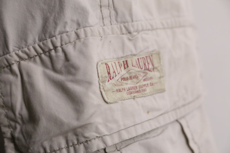 "Ralph Lauren" white cotton cargo pants