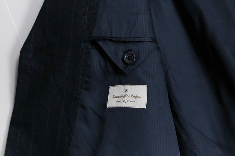 "Ermenegildo Zegna" navy wool stripe tailored jacket