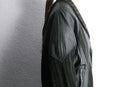olive leather switch design knit jacket