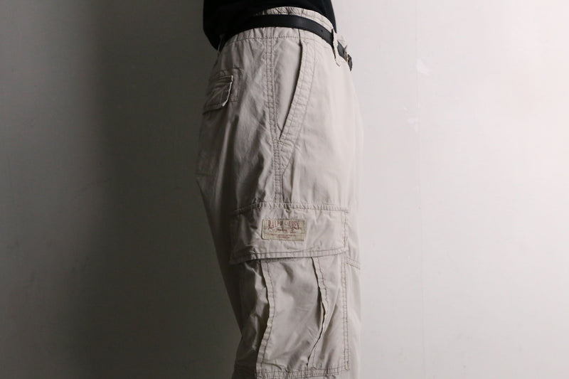 "Ralph Lauren" white cotton cargo pants