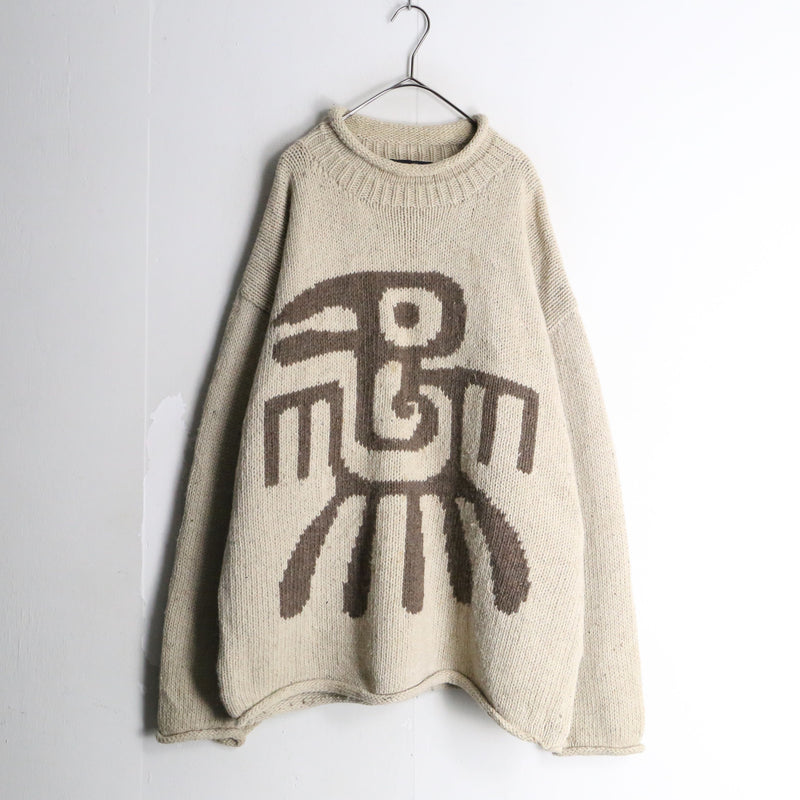 ivory boat neck design knit