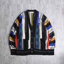 90's colorful 3D knit cardigan