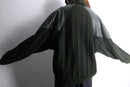 olive leather switch design knit jacket