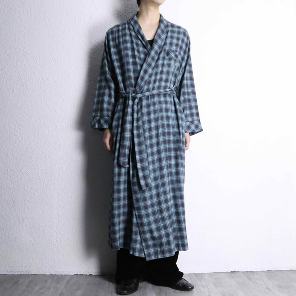 ”Calvin Klein” blue green check gown