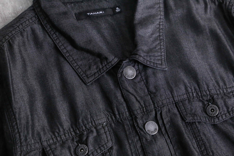 black lyocell type tracker jacket