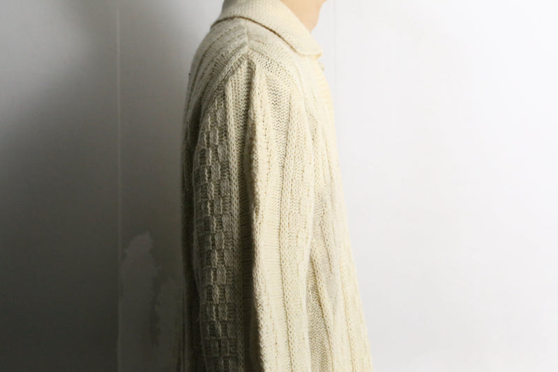 ivory color zip knit