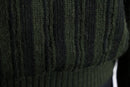 olive leather switch design knit jacket