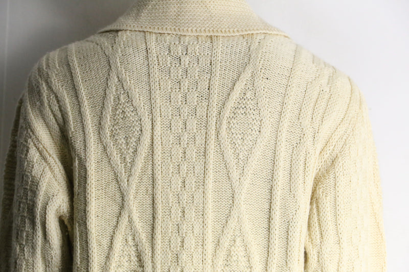 ivory color zip knit