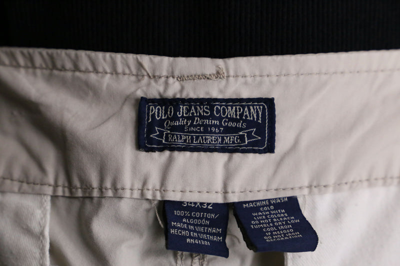 "Ralph Lauren" white cotton cargo pants