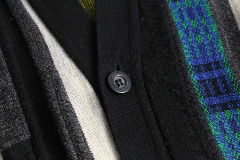 90's colorful 3D knit cardigan