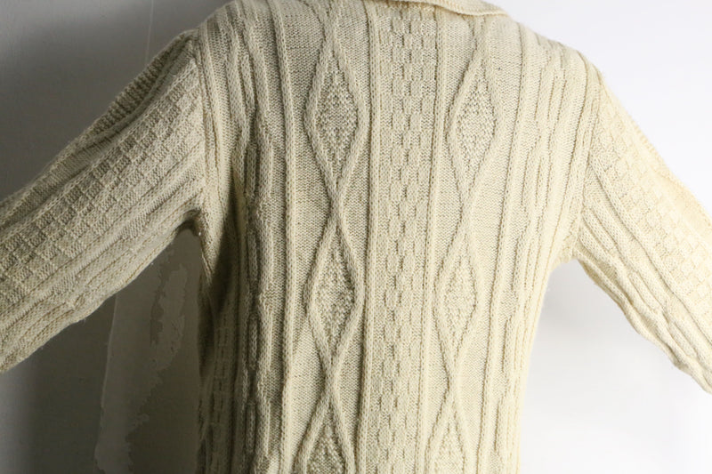 ivory color zip knit