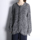 ”CHICO’S” monotone lame fringe knit cardigan