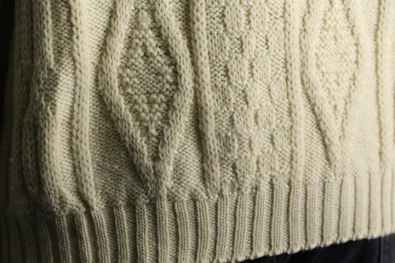 ivory color zip knit